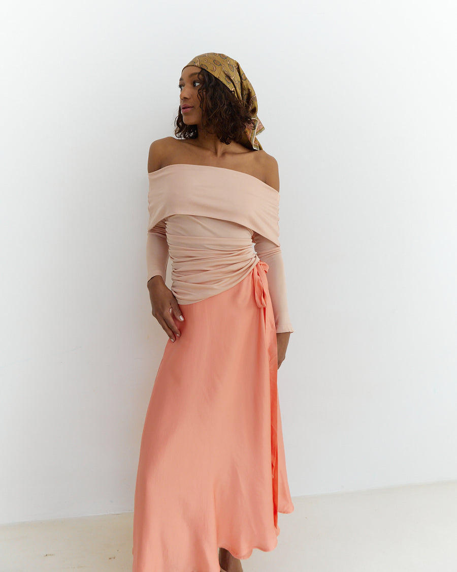 Meij-Nina Wrap Skirt (apricot), wedding look