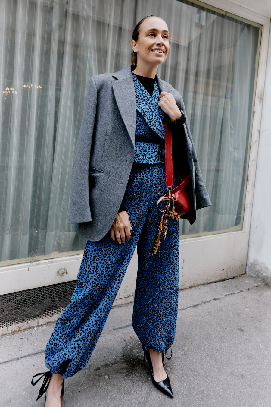 Karizza Straight Pants Denim Animal