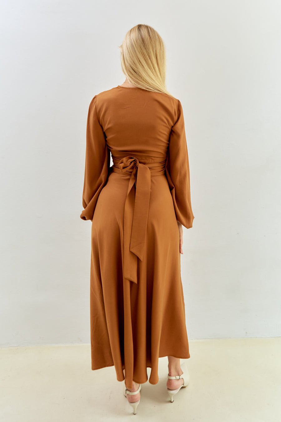 Nina Midi Wrap Skirt Lyocell Orange