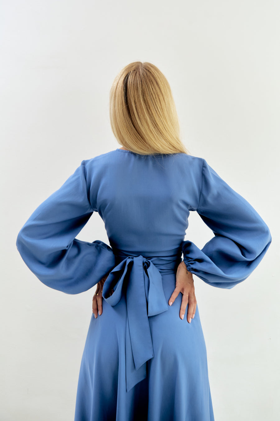 Katja Wrap Blouse Lyocell Blue