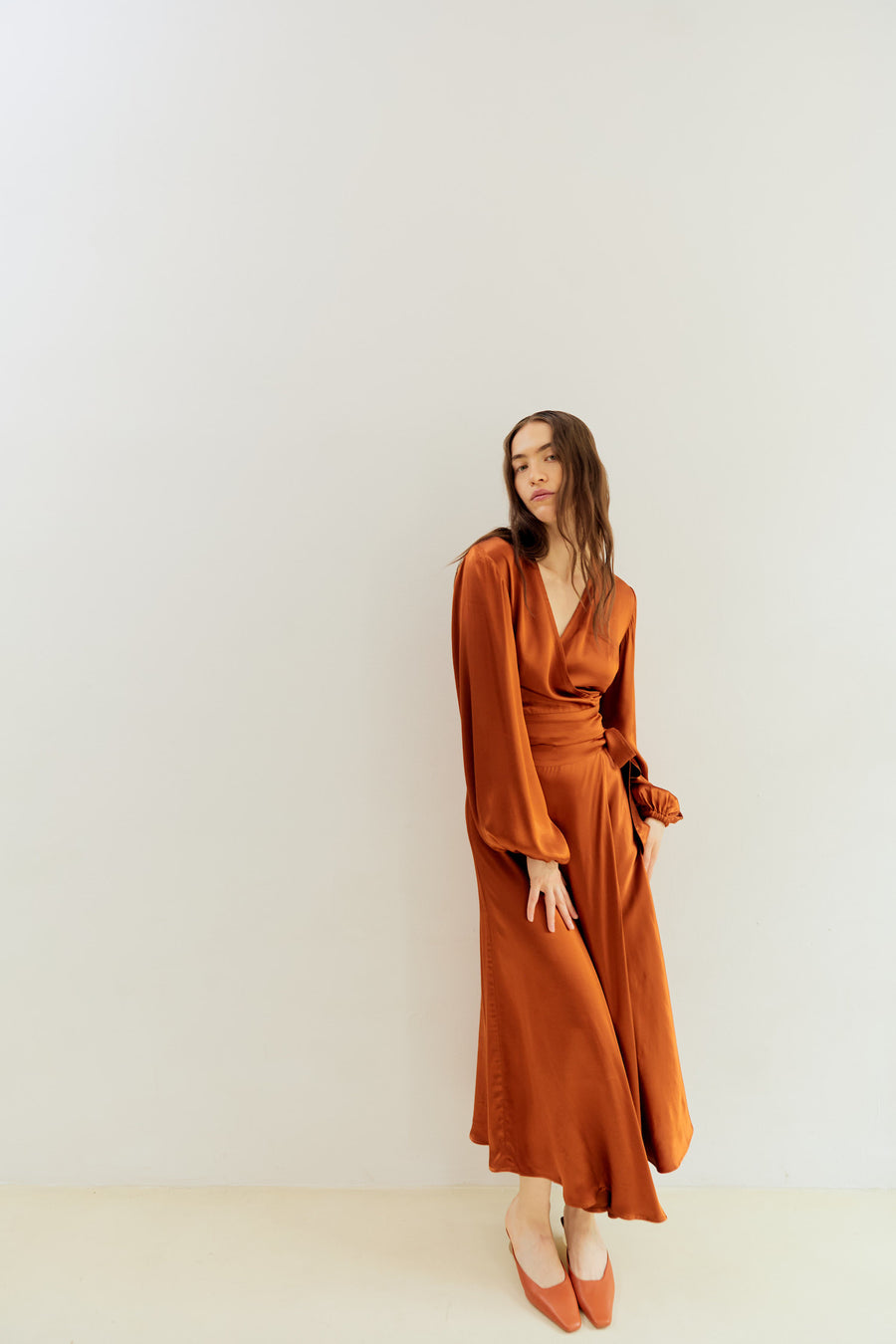 Nina Midi Wrap Skirt Amber Haze
