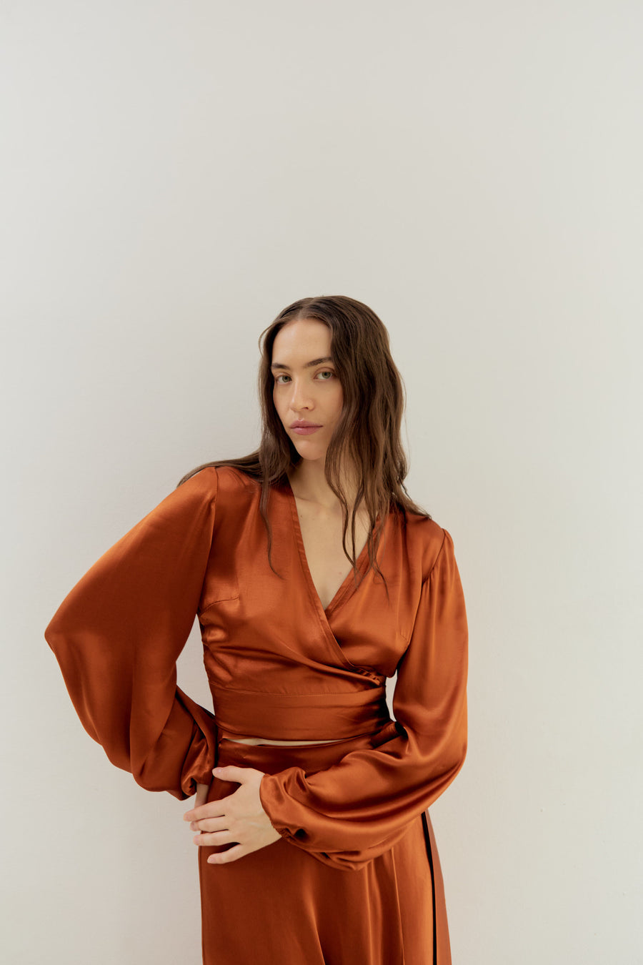 Katja Wrap Blouse Amber Haze