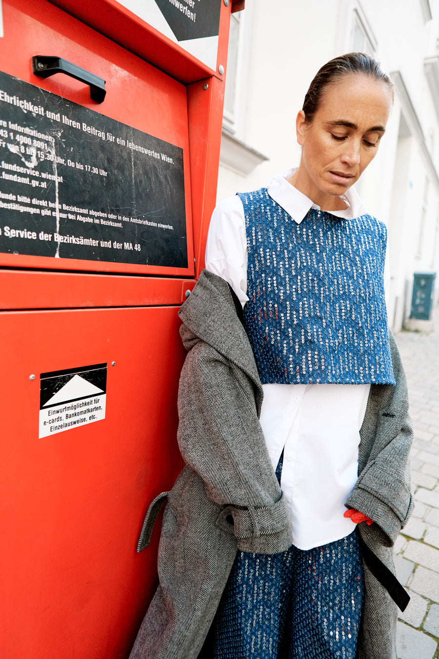 Gina Vest Denim Sequins