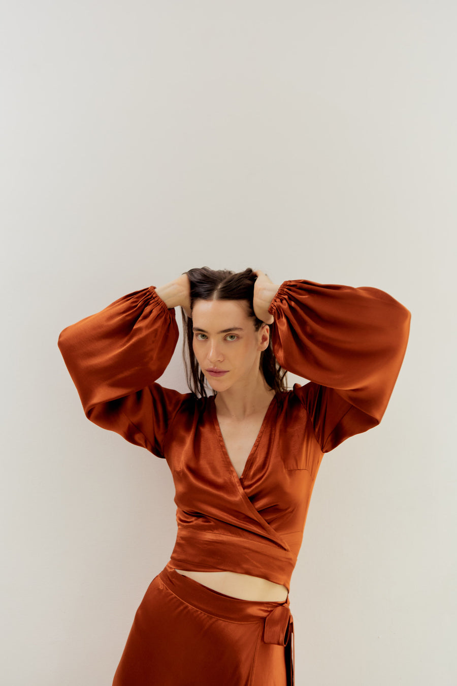Katja Wrap Blouse Amber Haze