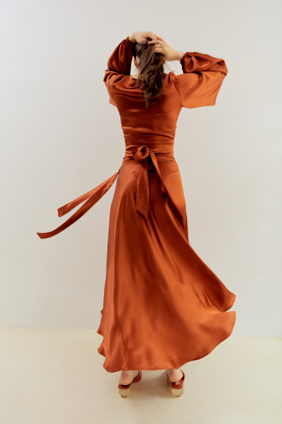 Nina Midi Wrap Skirt Amber Haze