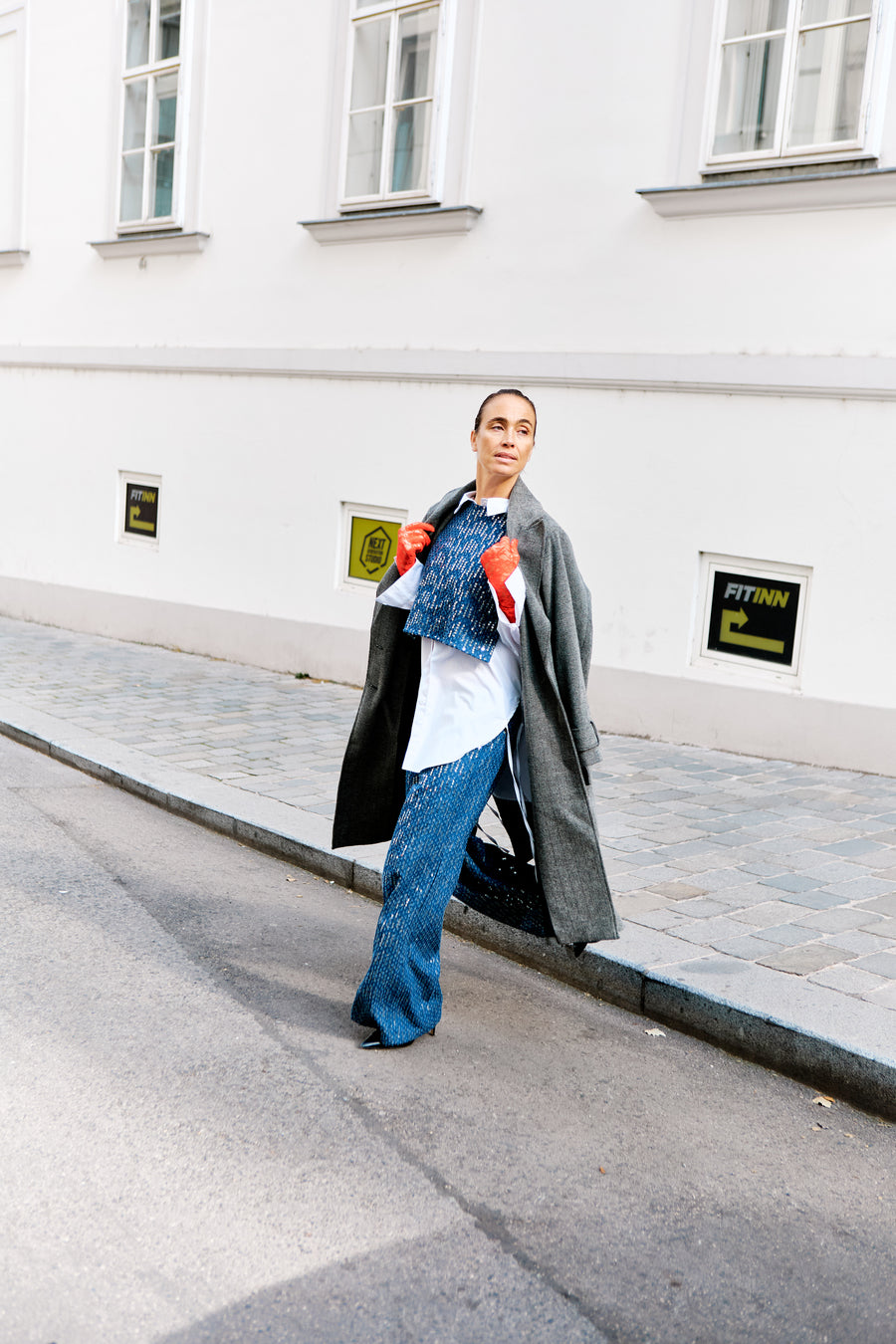 Karizza Straight Pants Denim Sequins