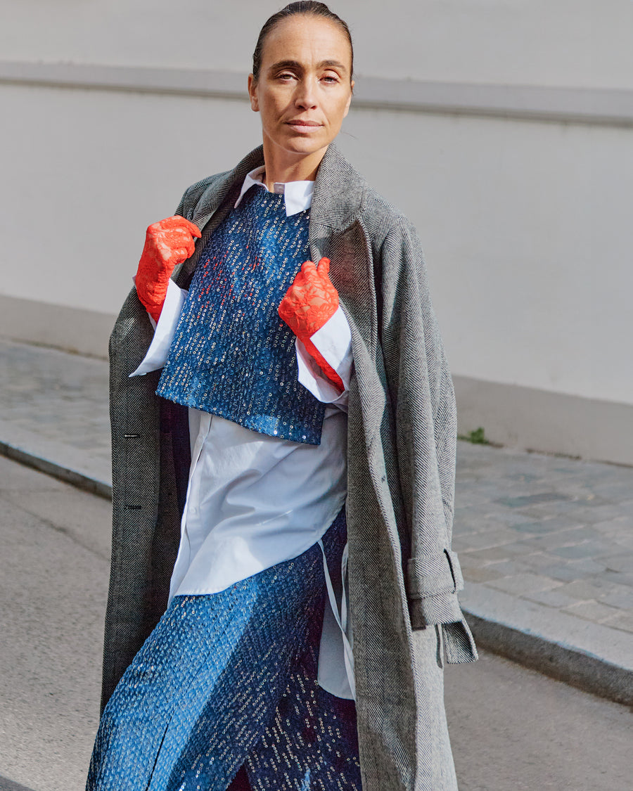 Gina Vest Denim Sequins