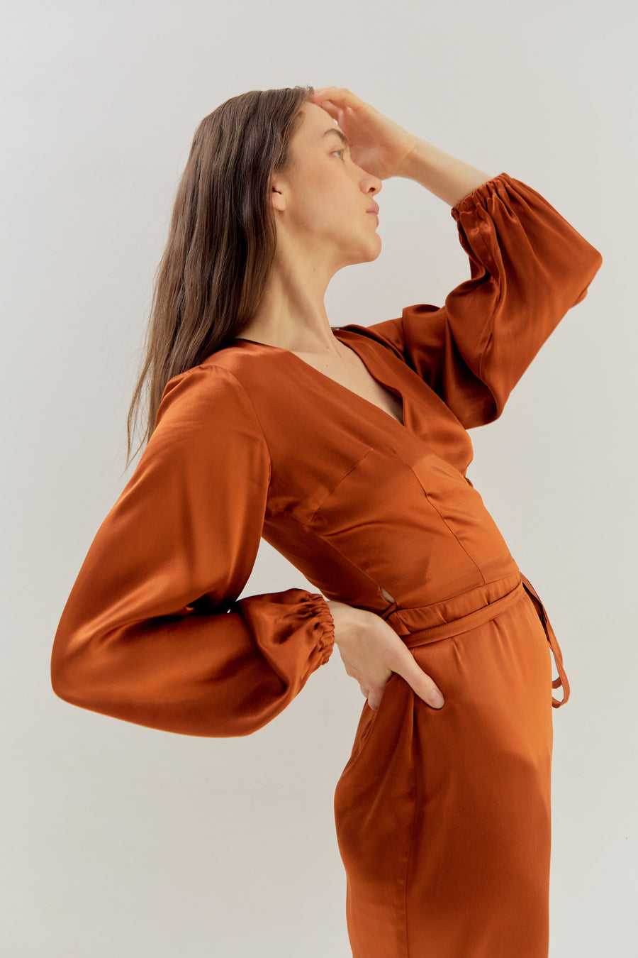 Tulip Wrap Dress Amber Haze