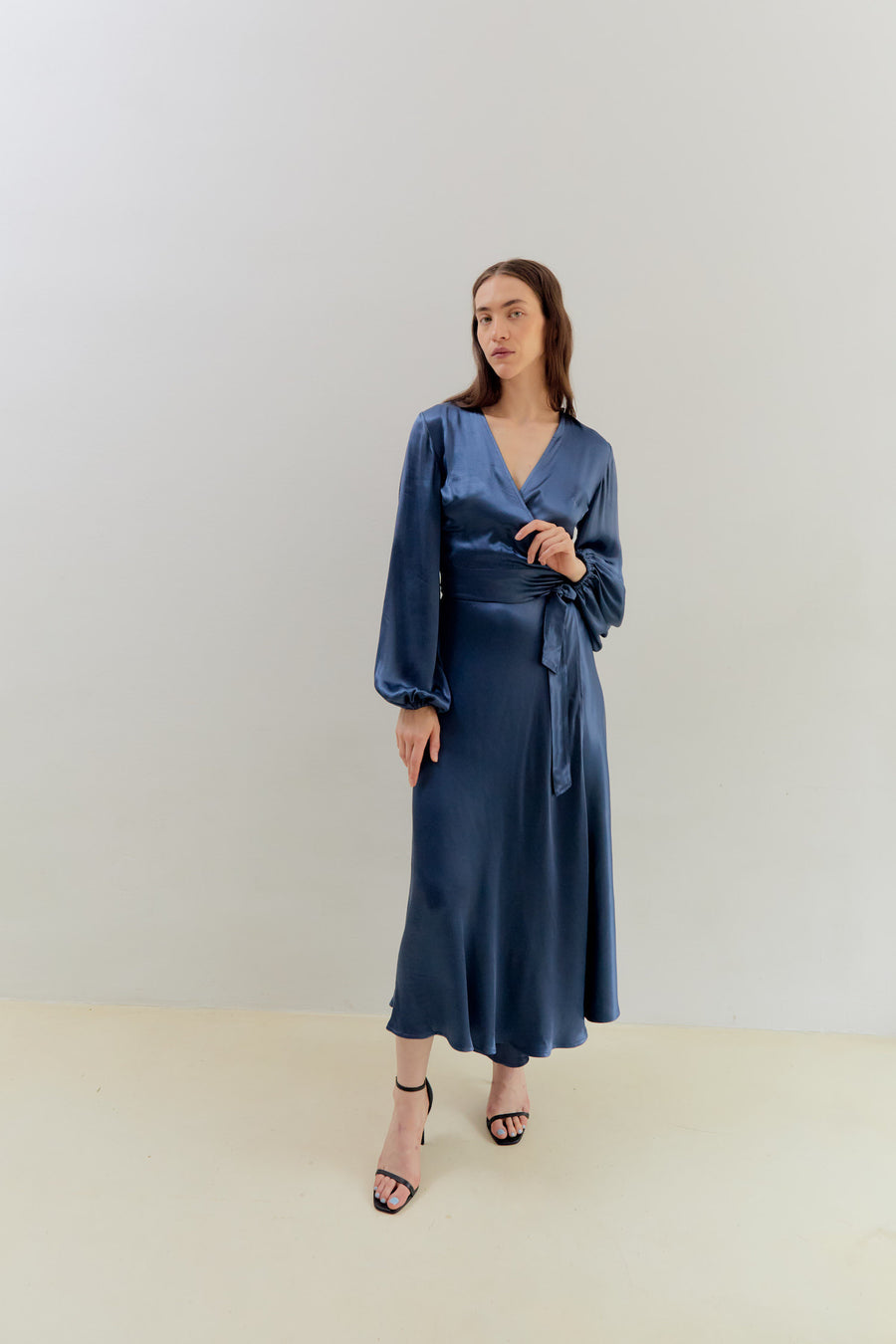 Nina Midi Wrap Skirt Blue