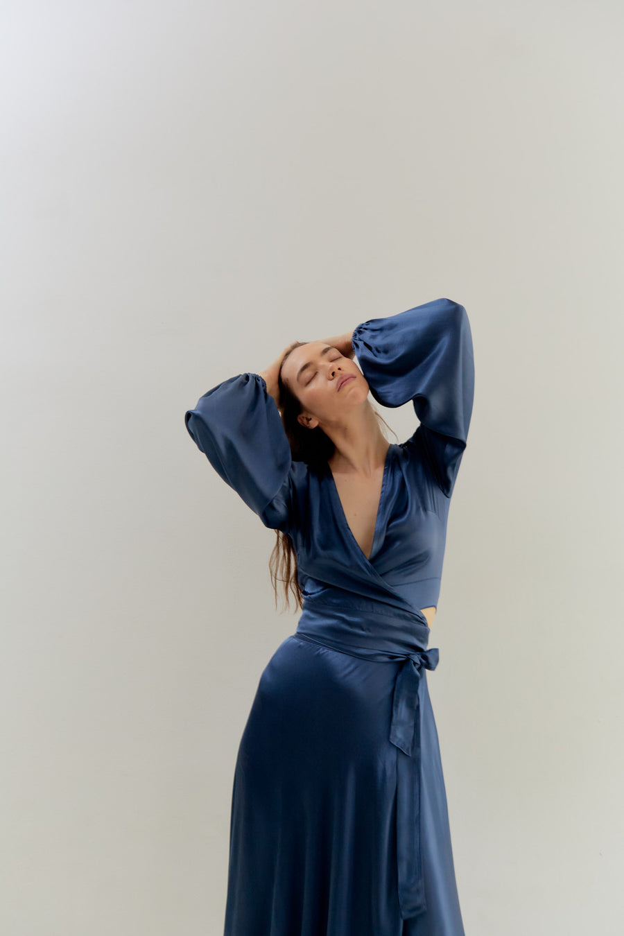 Katja Wrap Blouse Blue