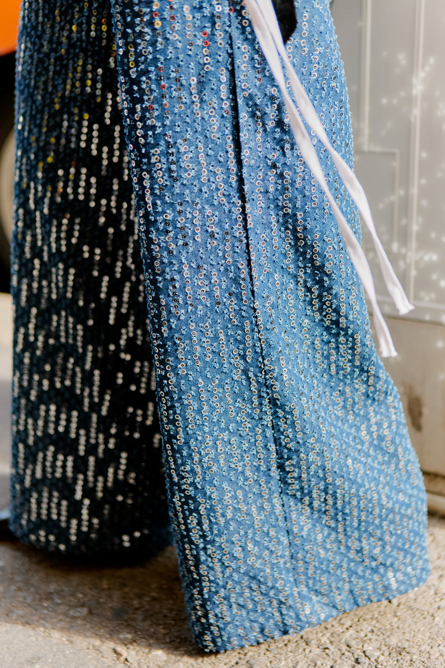 Karizza Straight Pants Denim Sequins