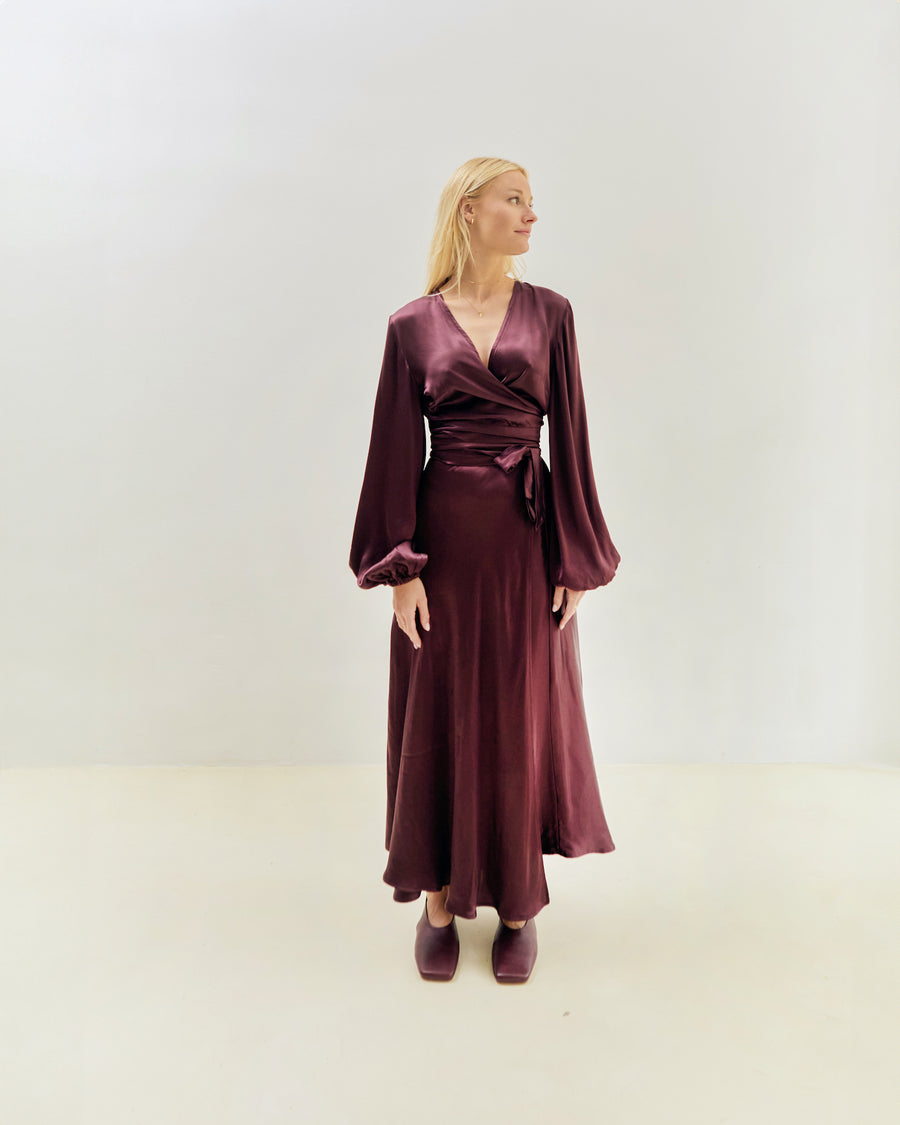 Nina Midi Wrap Skirt Bordeaux