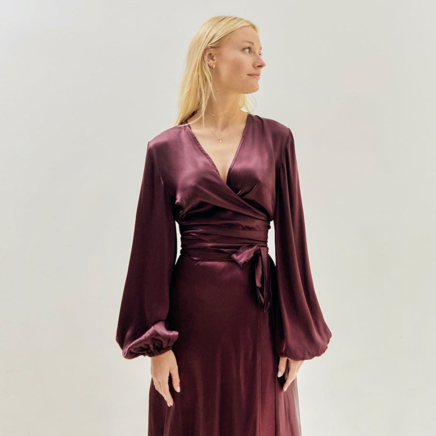 Katja Wrap Blouse Bordeaux