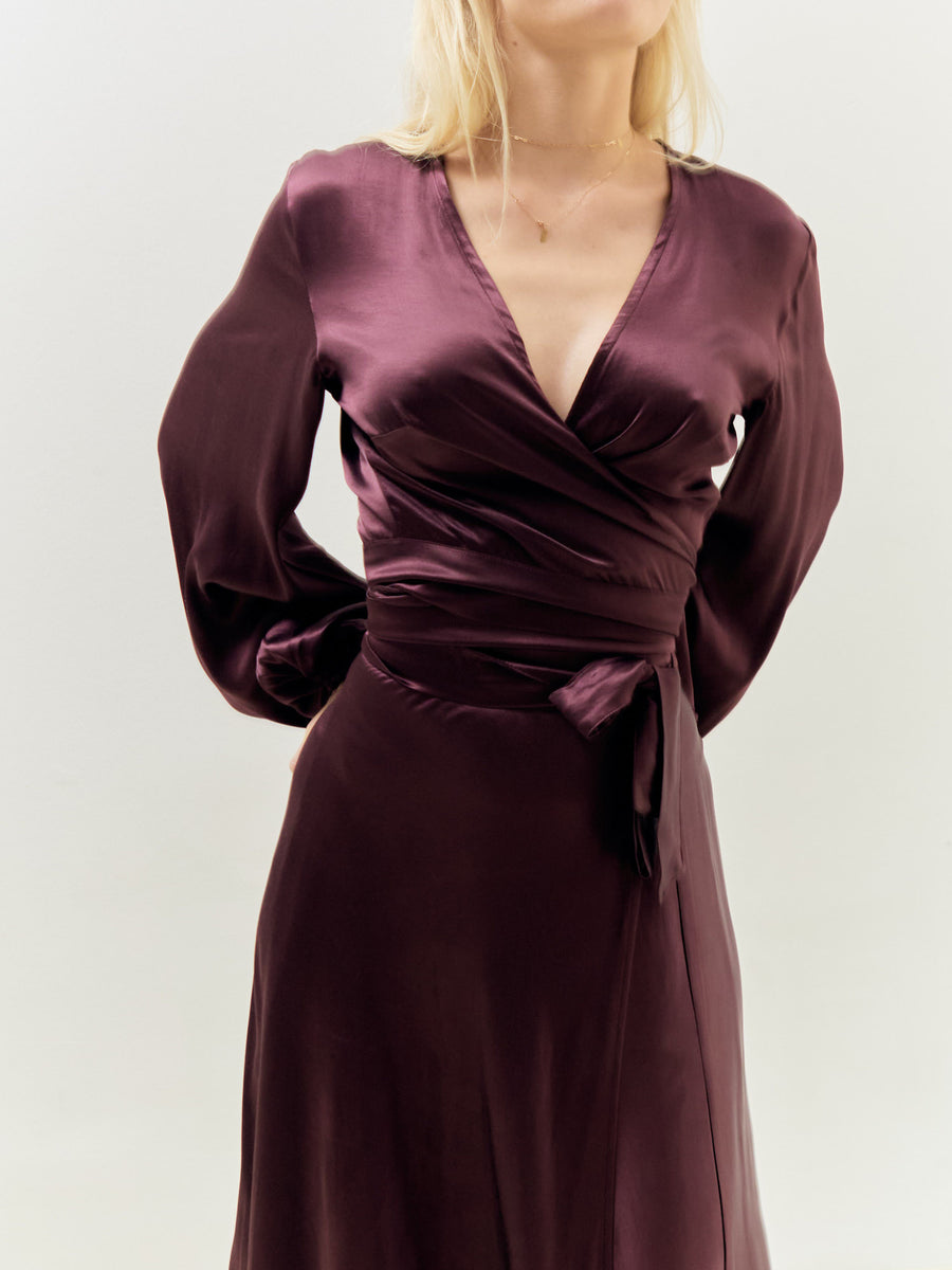Katja Wrap Blouse Bordeaux