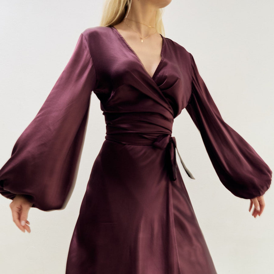 Katja Wrap Blouse Bordeaux