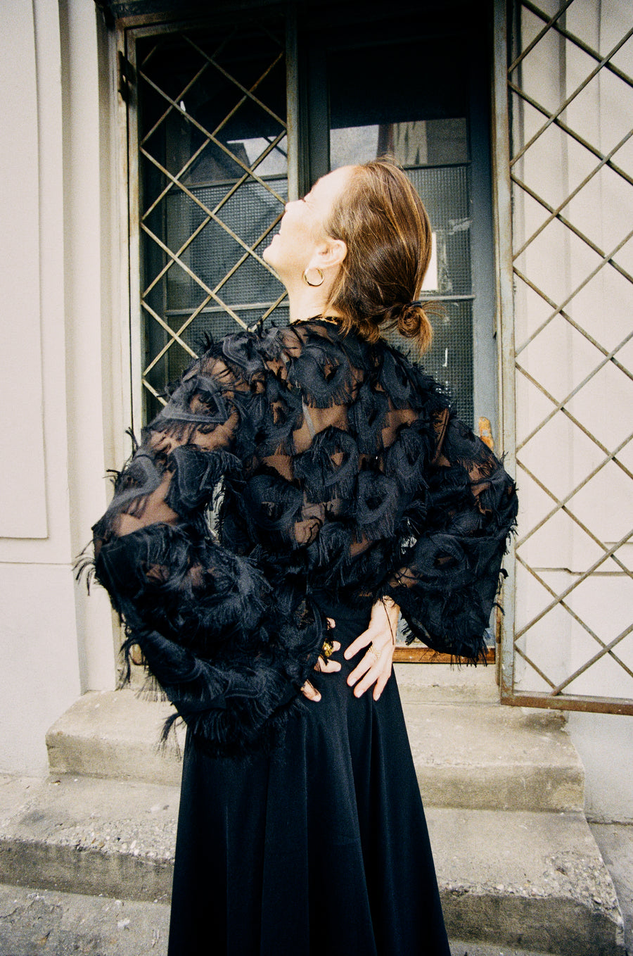 Mar Blouse Black Feathers