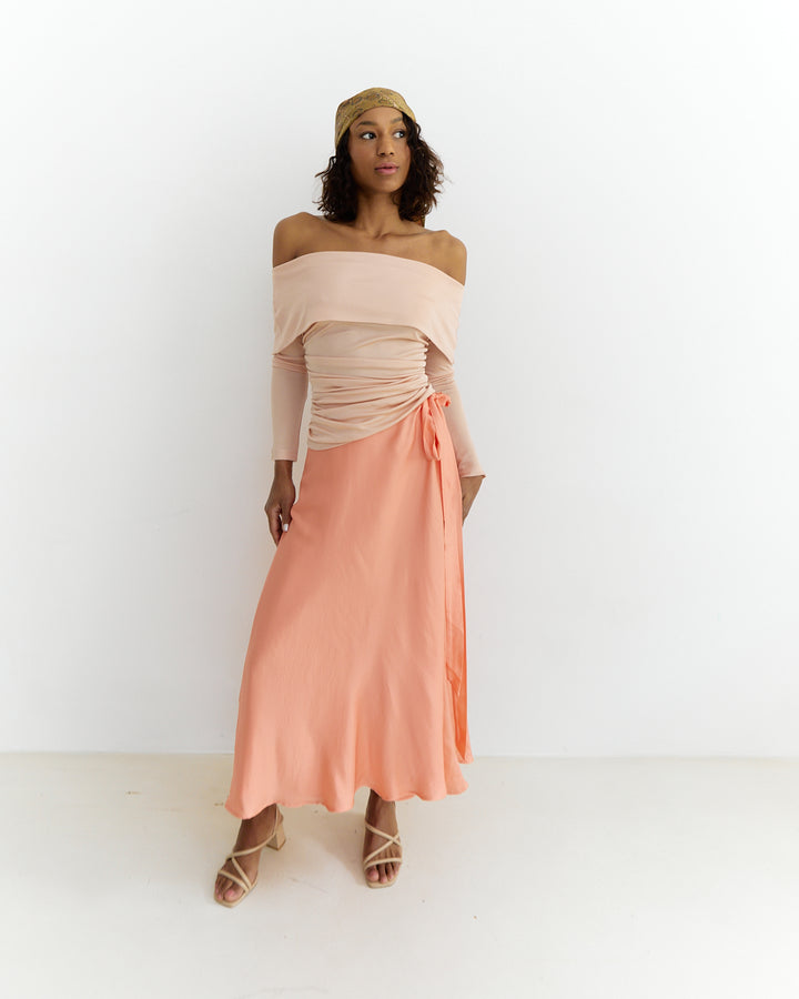 Meij-Nina Wrap Skirt (apricot)