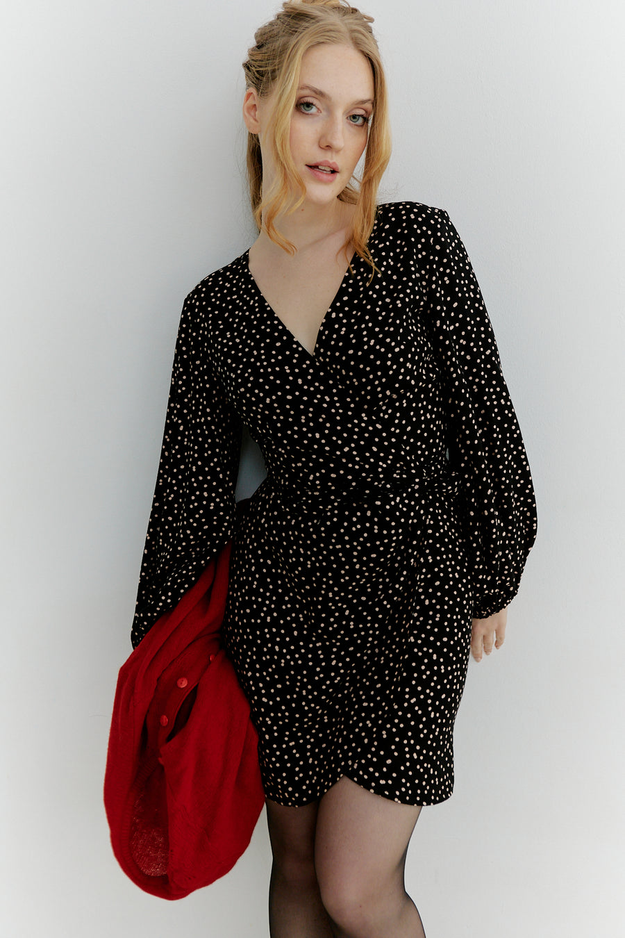 Meij-Kassandra Dress (polka dots black)
