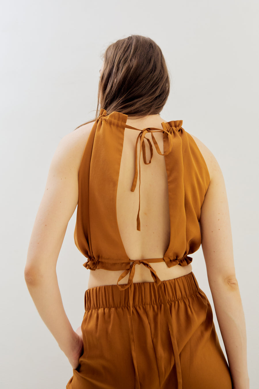 Barb Top Lyocell Orange-Brown