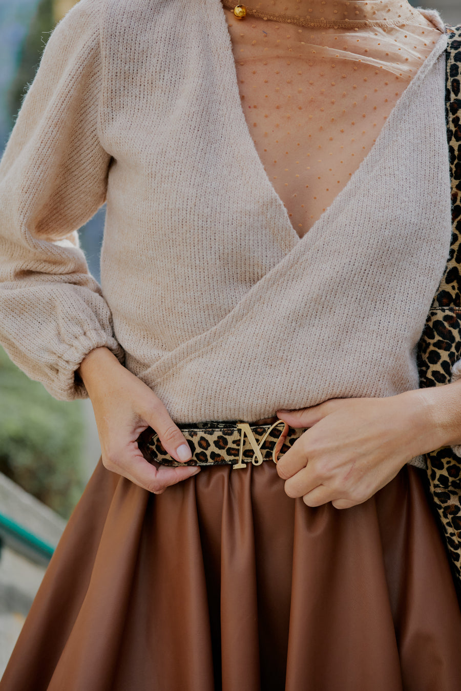 Meij-Logo Belt Leopard Print