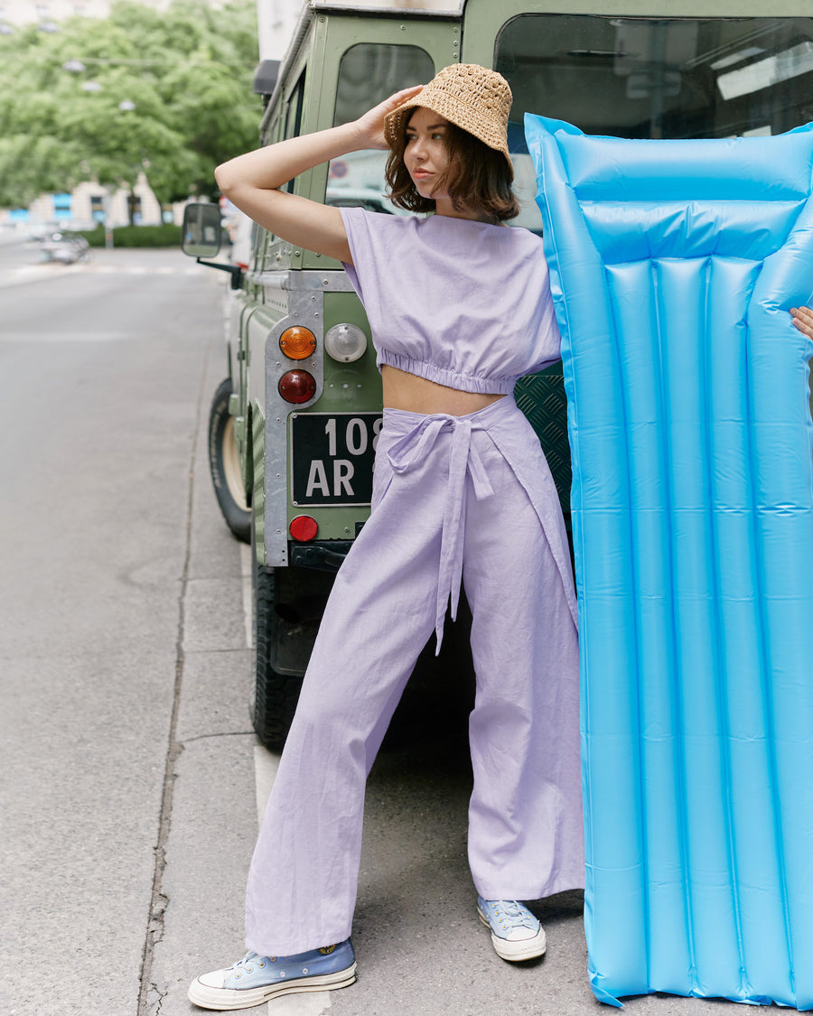 Peekaboo Wrap Pants Lila