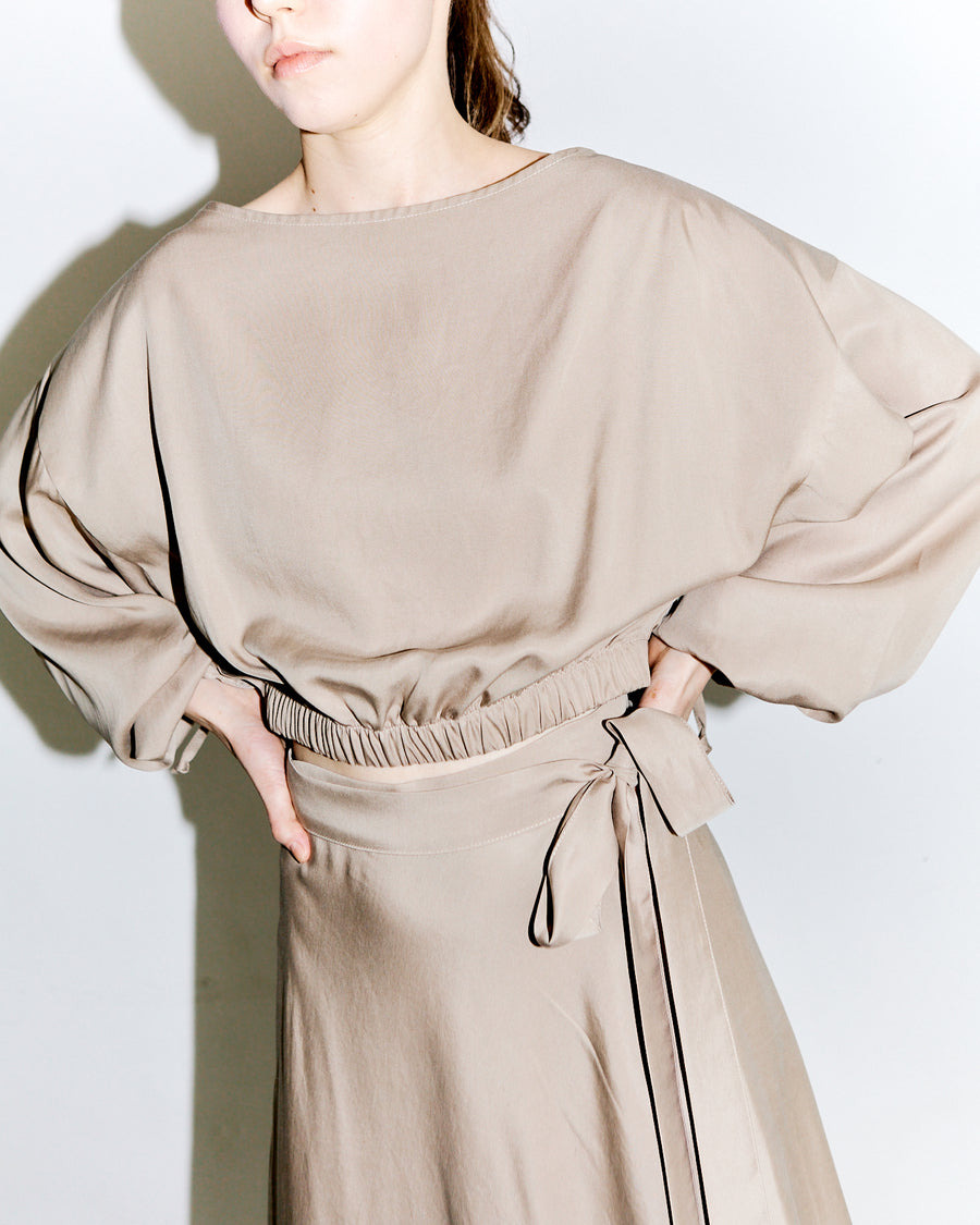 Adina Long Sleeves Blouse Taupe