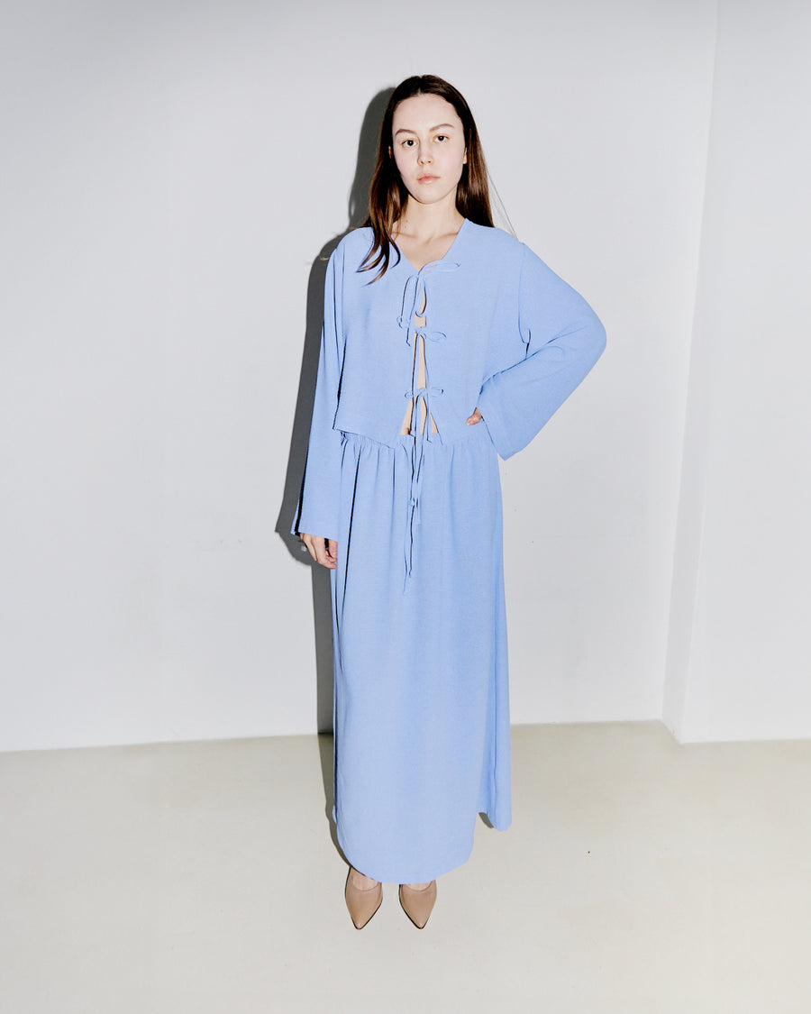 Clara Midi Straight Skirt Ciel Blue