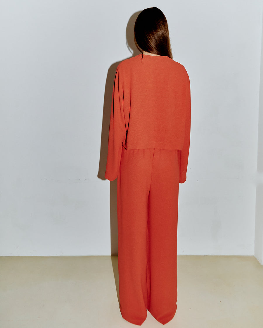 Bitto Properties Burnt Orange Wide Leg Pants Karizza Straight