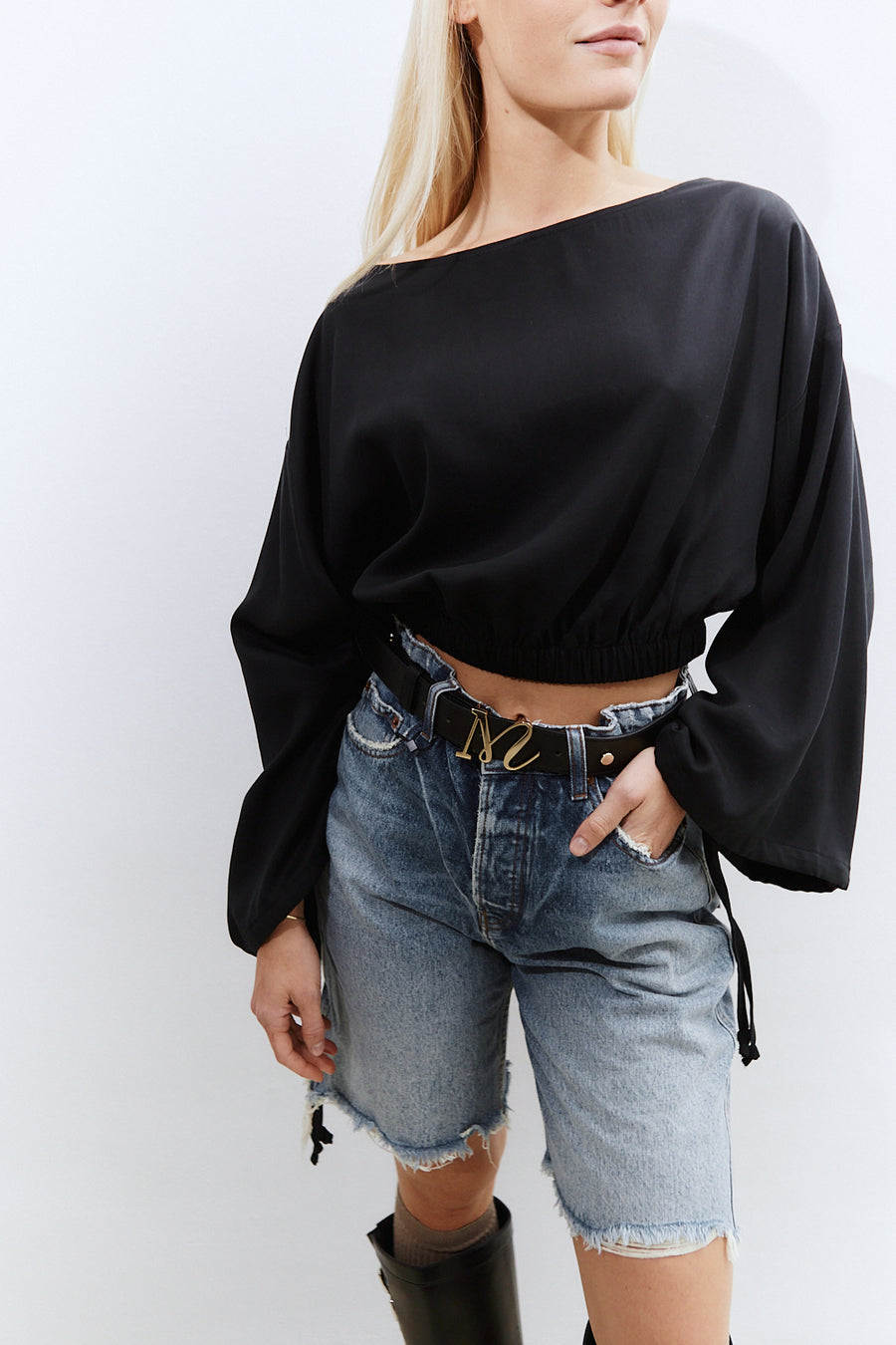 Adina Long Sleeves Blouse Black