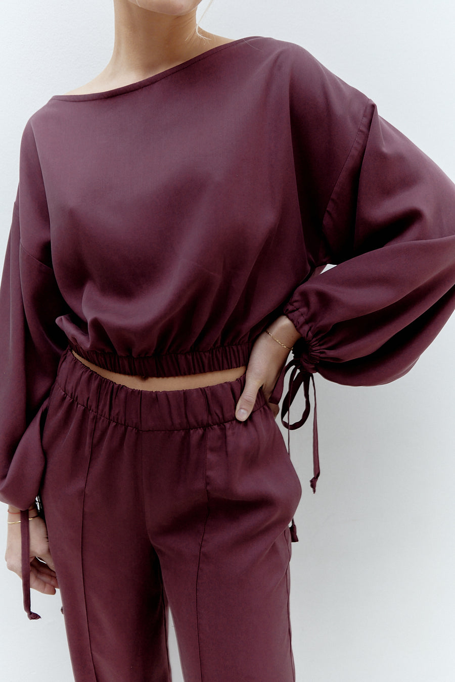 Adina Long Sleeves Blouse Burgundy