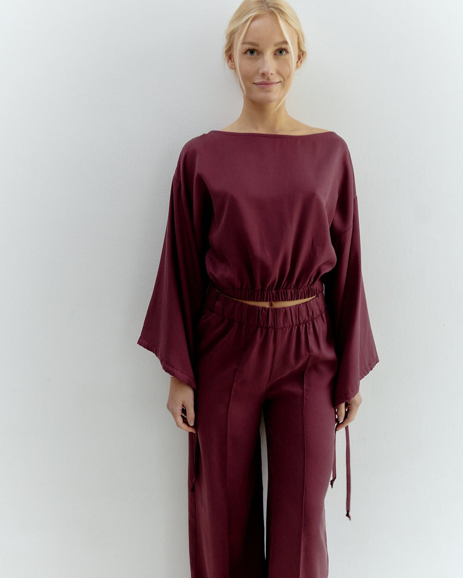 Adina Long Sleeves Blouse Burgundy