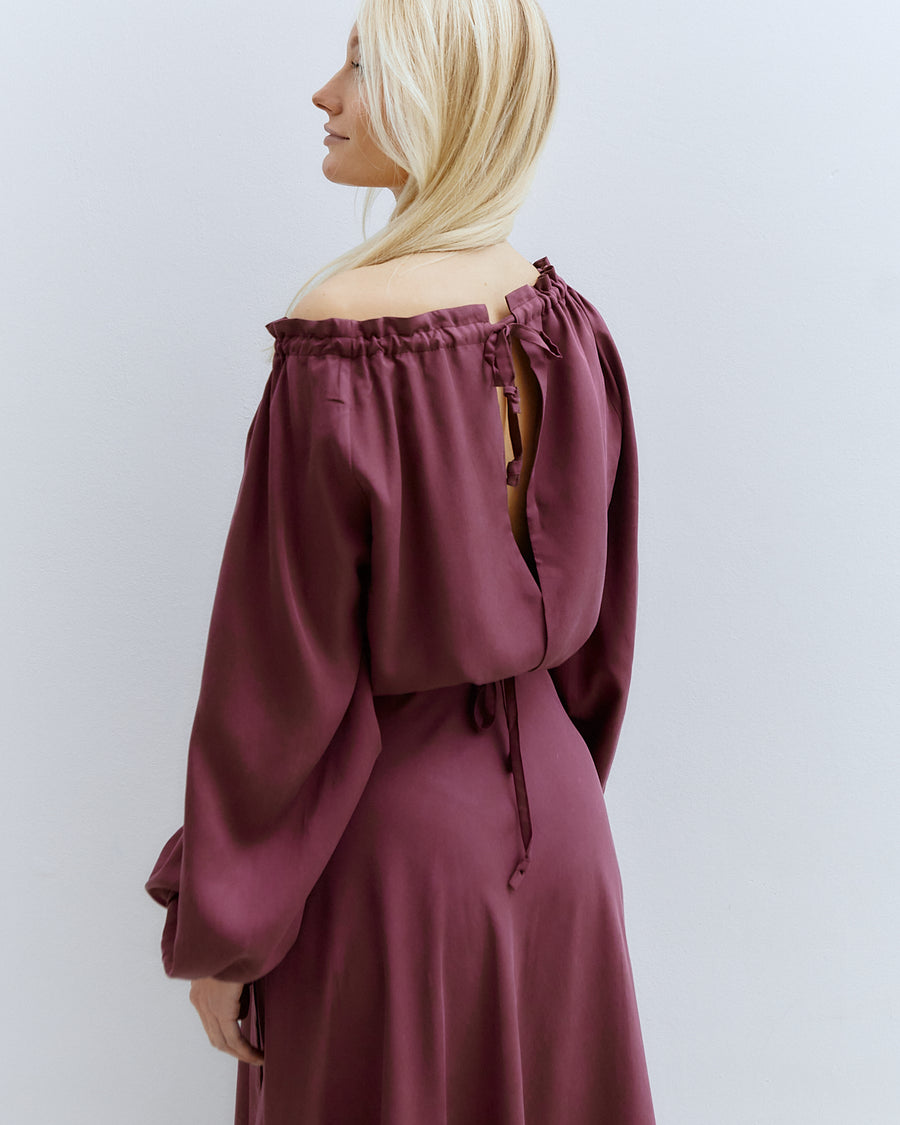 Barb Long Sleeves Blouse Burgundy