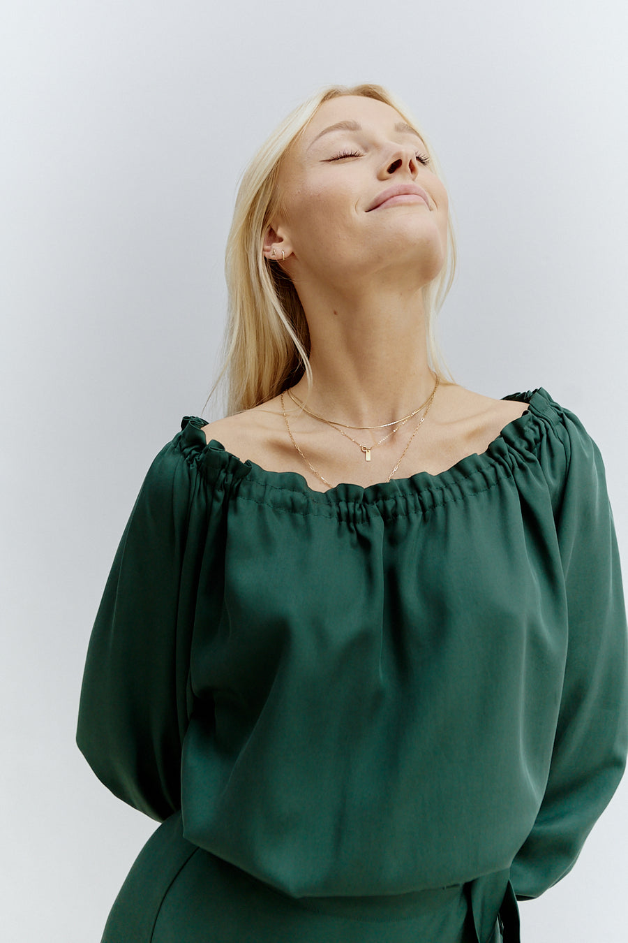 Barb Long Sleeves Blouse Forest Green