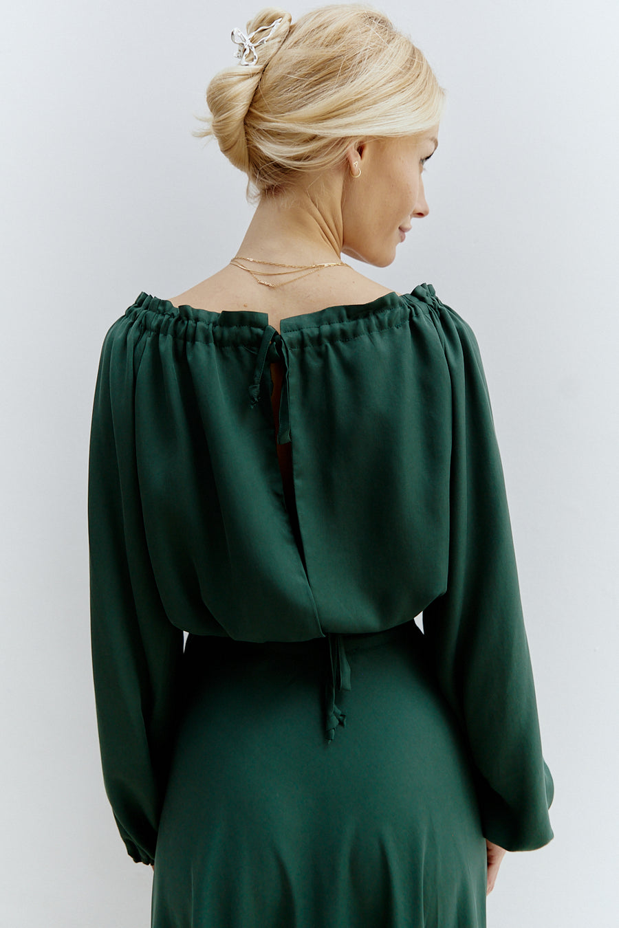 Barb Long Sleeves Blouse Forest Green