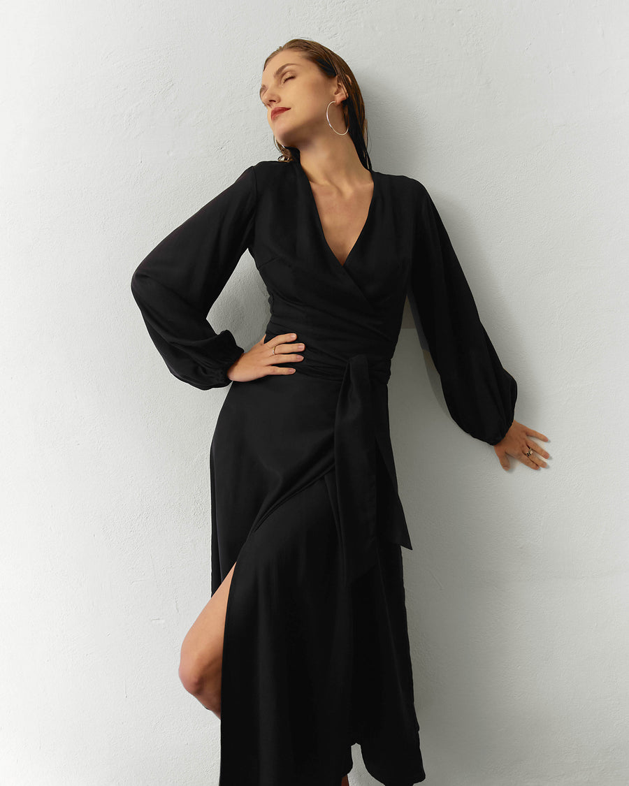Meij-Nina Wrap Skirt (black)